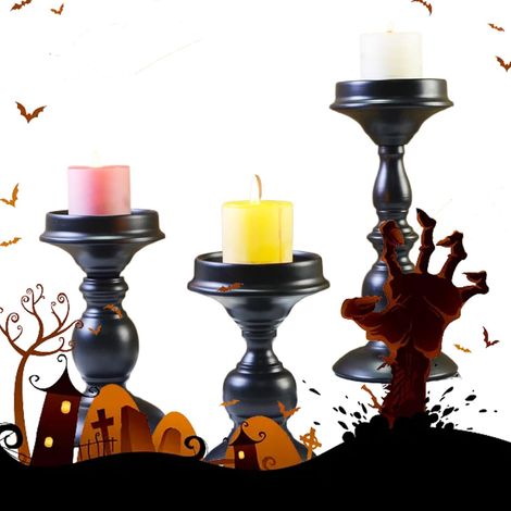 Lot de 3 bougeoirs gothiques - Décoration pour la maison - (1/5)
