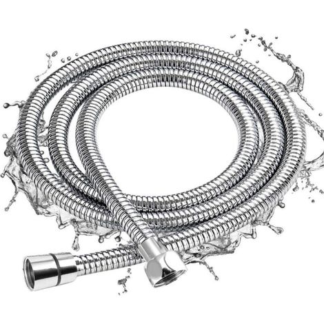 Tuyau de Douche 2M, Chrome Flexible Tuyau de Douche Universel Extensible Tuyau en Acier Inoxydable Anti-Explosion, Anti-Torsion et Anti-Corrosion (1/5)