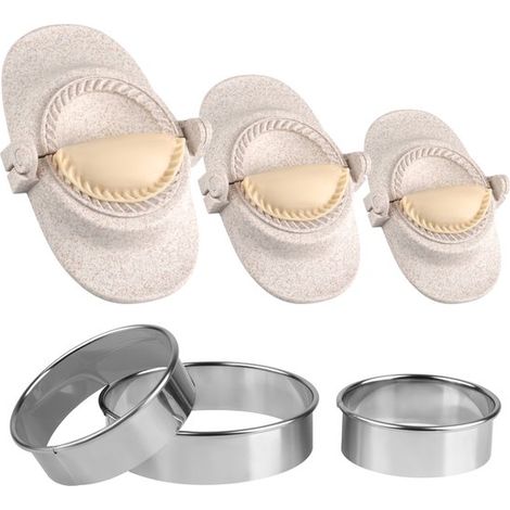 Set per preparare ravioli Dailygoods con stampi rotondi per pasta [3 misure] Stampi per empanada, gyoza, wonton e potsticker adatti al contatto con gli alimenti: piccoli 7 cm/medi 8 cm (1/5)