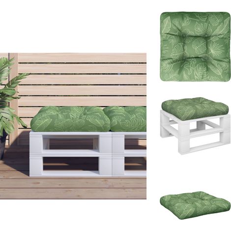 Palettenkissen Blattmuster 50x50x12 cm Stoff - Sitzkissen - Palettenkissen - Gartenkissen - Outdoorkissen - Wohnaccessoire (1/5)