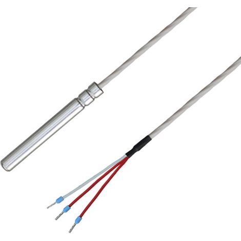 iOVEO 038HT01305 - PT100 - Sonda di temperatura con cavo di collegamento in teflon fino a 250°C, 3 conduttori, IP67 impermeabile per uso alimentare, 5 metri (1/2)