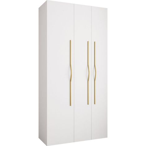 Armario Hartford 563, Blanco, 246x120x52cm, Puertas de armario: Con bisagras, Número de estantes: 6 (1/5)