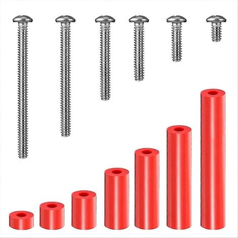 Verlängerungskabelset für Steckdosen (195-teilig), inklusive 105 Abstandshalter und 90 Flachgewindeschrauben 6-32, für den privaten und industriellen Gebrauch. (1/5)