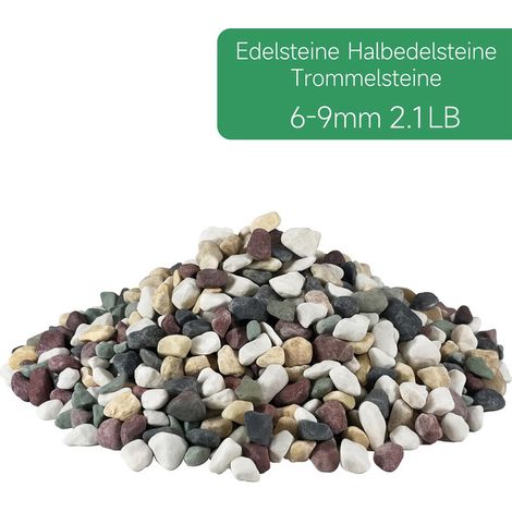 Pierres décoratives colorées 6-9mm gravier naturel pour aquarium vase plantes succulentes et décoration de jardin 1kg