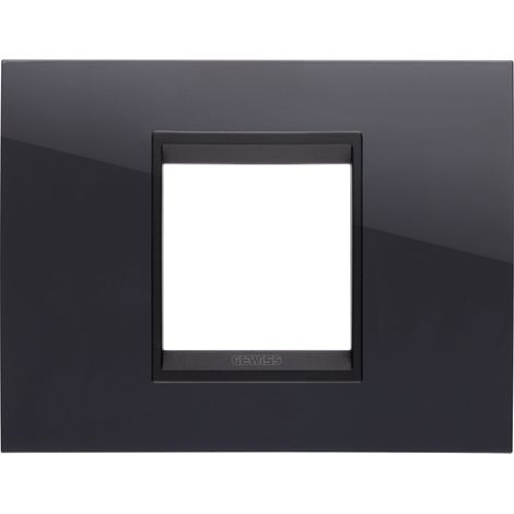 PLAQUE LUX RECT. 2P NOIR TONER LAVY GEWISS GW16202YN