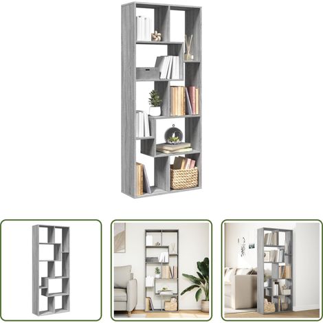 Rangement de pièce - Étagère séparatrice de pièce sonoma gris 67x25x161,5 cm (1/5)