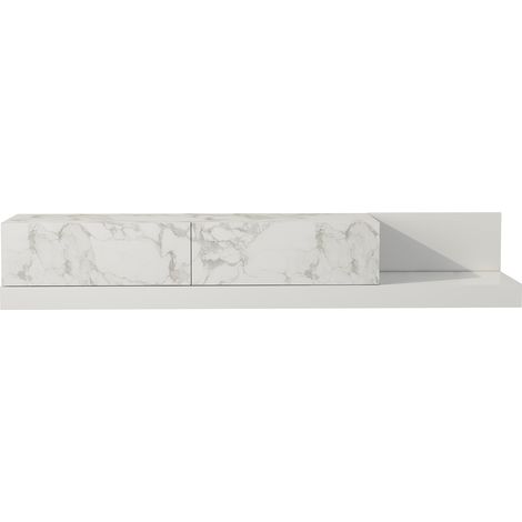 TV Lowboard Majör Weiß (teil Marmor Optik) 9031