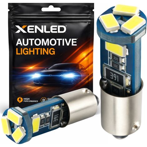 2 x AMPOULES 5 LEDS (5730) CANBUS SSMG T4W BA9S - Blanc - 12V (1/5)