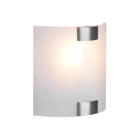 TRIO, Wall light, Pura 1xE27, max. 40.0 W, Glass, White, Body: Metal, Matte nickel, Length: (1/3)