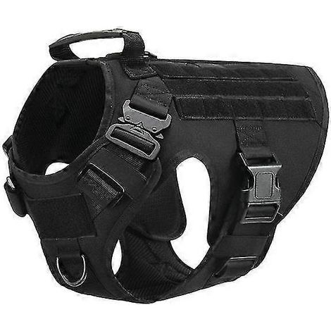 Harnais tactique pour chien, idéal pour l'entraînement et le travail, avec boucle métallique réglable et gilet en nylon de haute qualité pour grands chiens. (1/4)