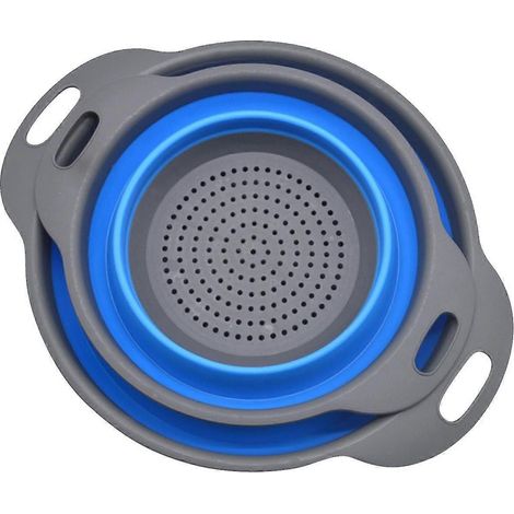 Panier pliable en silicone, passoire rétractable créative pour fruits et légumes, accessoire de rangement de cuisine (1/2)