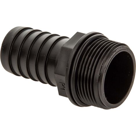tecuro gerade Schlauchtülle Ø 32 mm x 1 1/4 Zoll AG mit O-Ring NBR, PP-schwarz (1/5)
