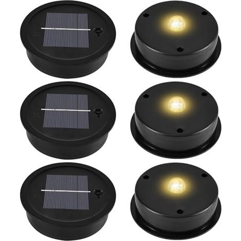 Pack of 6 solar light replacement parts, LED solar lamp replacement top, garden solar lantern replacement cover for outdoor garden decor (outer diameter 8.1 cm, inner diameter 7.3 cm) [Energy Class A]