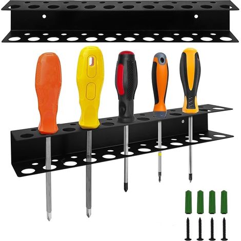 Schraubenzieher Halterung, 2 Stück Zangenhalterung Wandhalterung, Werkzeug Wandhalterung, Schraubendreher Zangen Wandregal, Hammerständer Organizer für Garage Werkstätten Werkbänke (23 holes) (1/5)