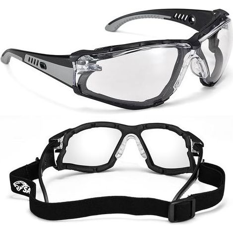 lunettes de sécurité de travail transparentes anti buée, Anti rayures, UV 400, résistantes aux chocs. CE EN166 lunettes de protection pour DIY, chimie de laboratoire, lunettes de sport (1/5)
