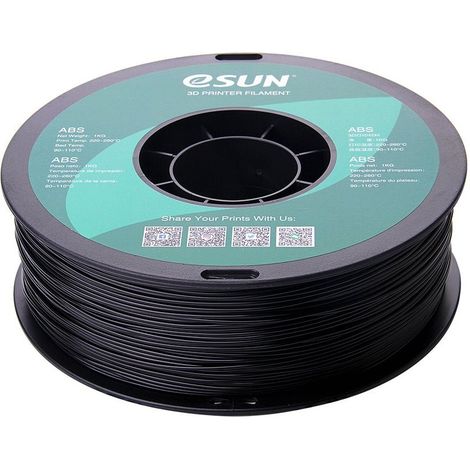 eSUN ABS Filament, 1.75mm, 1000g eSUN ABS Filament 1.75mm 1000g Black