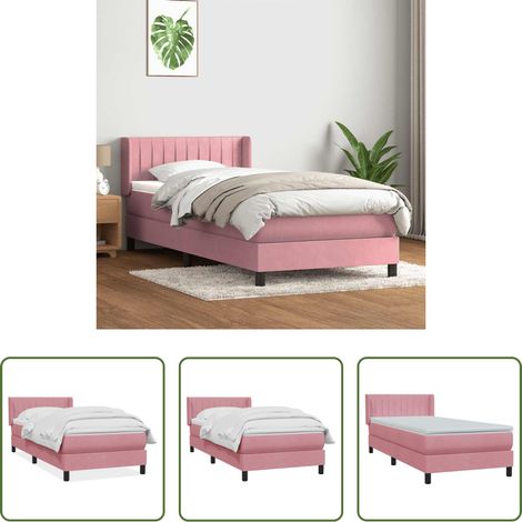 Matratze - Boxspringbett mit Matratze Rosa 80x220 cm Samt (1/5)