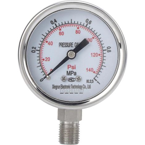 Manometer aus Edelstahl, Industriequalität, präzise Messung 0–1,0 MPa, M14x1,5, Y-60BF