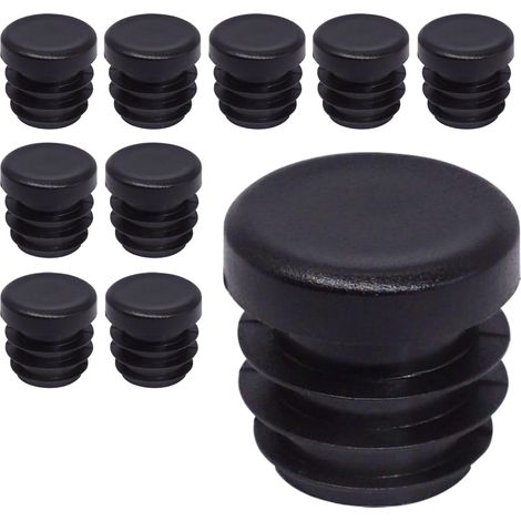 Runde Rohrendkappen 18 mm – 10er-Pack – Schwarzer Kunststoff RAL 9005 – Witterungs- und UV-beständig – Für Zäune und Möbel – Durchmesser 18 mm (1/5)