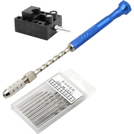 Perceuse à Main Manuelle Semi-Automatique avec Forêt 0,5-3,2mm en Acier Trempé et Étau de Banc pour Modelage et Fabrication D'outils de Précision (1/5)