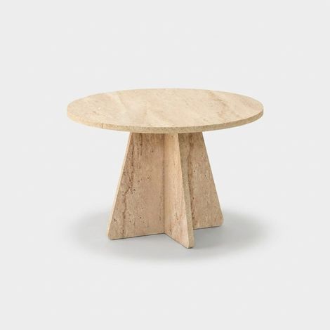 Runder Couchtisch aus Melamin Mushroom 60 - Beige