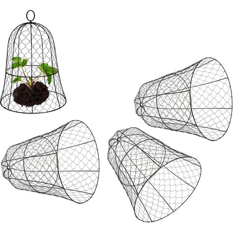 10 Stück Hühnerdraht Glocke Pflanzenschutz, Garten Pflanzenschutzkfig, bell shaped Hühnerdraht Cloche mit Hakenring, Schutz für Ihre Pflanzen und Setzlinge