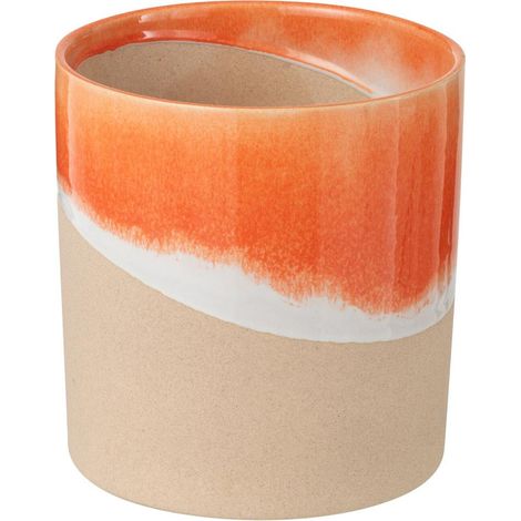 Cache-Pot Cylindrique en Argile "Tory" 21cm Orange (1/2)