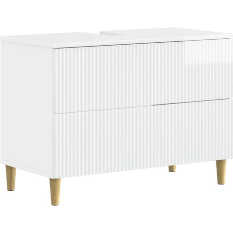 Waschbeckenschrank ARNHEM Hochglanz Weiß 82 x 41 x 59 cm vidaXL (1/5)