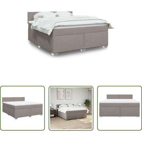 vidaXL Taschenfederkern - Boxspringbett mit Matratze Taupe 180x200 cm Stoff (1/5)