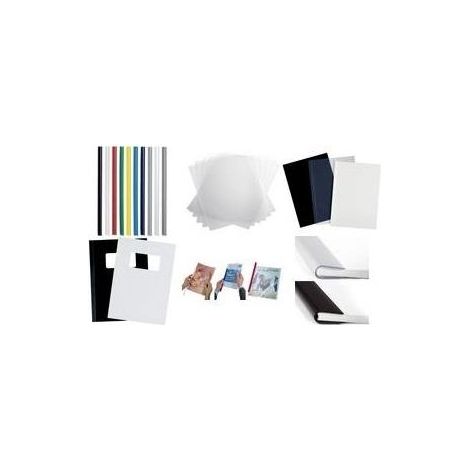 DURABLE 291119 - Dorsino rilegafogli, lunghezza 210 mm, capacità 50 fogli, dorso 5 mm, larghezza 13 mm, trasparente, confezione da 100 pezzi