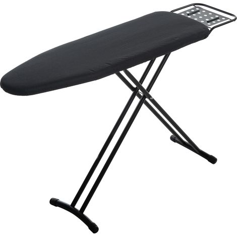 Grande table à repasser avec repose-fer, pliable, hauteur réglable avec housse résistante à la chaleur et support antidérapant Noir 121 x 41 cm (1/5)