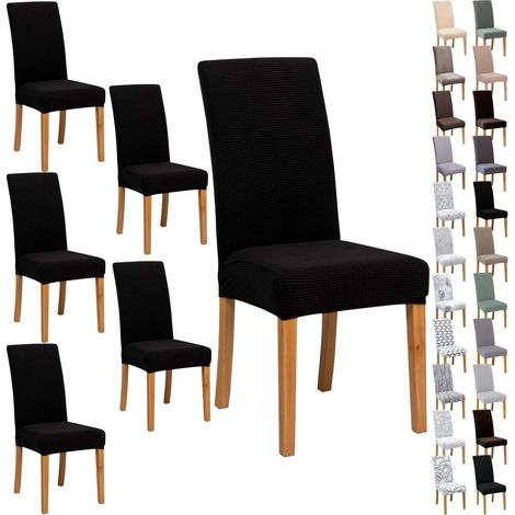 Stuhlbezüge 4/6 Stück, Jacquard, weich, dehnbar, für Esszimmer, Küche, Büro (1/5)