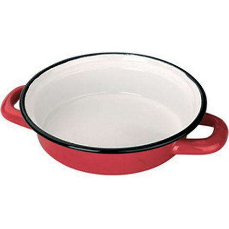ibli Eierplatte 14 cm emaillierter Stahl rot und weiß