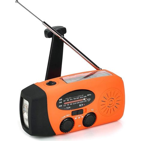 Manivelle Météo Radio Antenne Télescopique Récepteur Urgence LED (1/5)