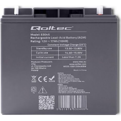 Qoltec Caja del módulo de batería 17Ah 12kW (1/3)
