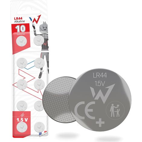 Lot de 10 LR44 1.5V Piles Boutons Alcalines - Piles Longue Durée - Haute Fiabilité et sans Fuite - pour Accessoires Médicaux, Télécommandes, Jouets, Appareils Connectés (1/5)