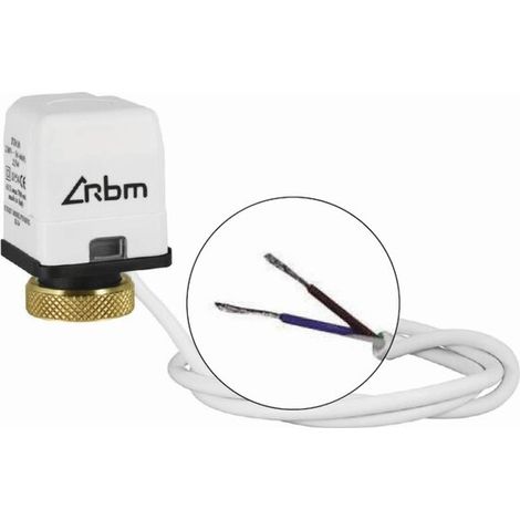 RBM – Servomoteur chauffage central 2 fils 220V – Commande électrothermique pour robinet thermostatique – Indice de protection IP54 – Température de fonctionnement -5 à +50 °C