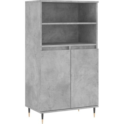 Credenza cassettiera cassettiera mobile contenitore organizer cucina soggiorno soggiorno alto 60 x 36 x 110 cm derivati del legno grigio 020034459