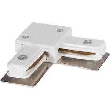 Trade Shop - Connettore Giunzione Tipo L Per Binario Monofase 2 Poli Colore Bianco Pista-bl - (1/2)