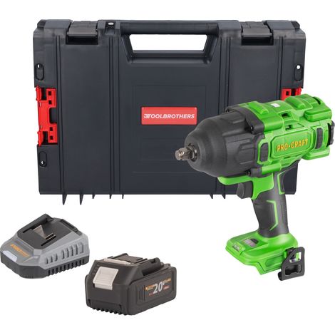 Procraft PWA80bb Akku Schlagschrauber 20 V 1600 Nm 1/2" Brushless + 1x Akku 4,0 Ah + Ladegerät + RHINO Toolcase (1/5)