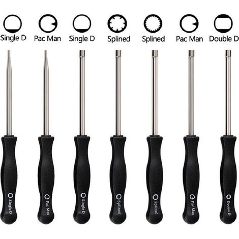 Outil de réglage de carburateur Pac Man, Single D, double D, Hexagone Hex Socket, 21-teeth, cannelée 7-teeth Tournevis à douille cannelée pour commune 2 Cycle Moteur de petite taille, lot de 8
