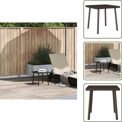 The Living Store Mesa centro jardín rectangular marrón 40x40x37 cm - Mesa de centro