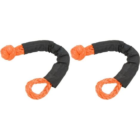 Manille souple pour corde, 2 pièces, manille souple de récupération tout-terrain, résistance à la rupture de 35 tonnes, sangle de remorquage souple pour camions, gros SUV, véhicules tout-terrain (oran (1/4)