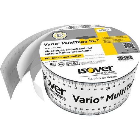 Isover Vario MultiTape SL + Klebeband mit geteiltem Abdeckstreifen 25m x 60 mm