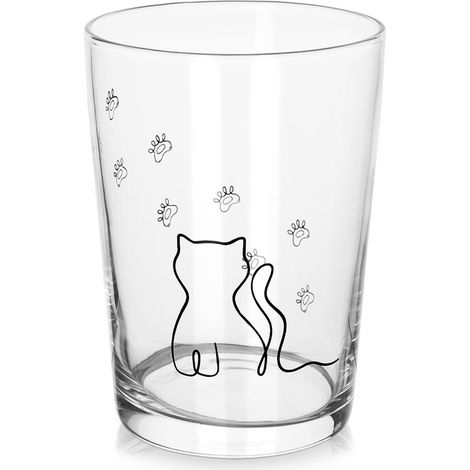 Großes Kittie-Glas für Fruchtsaftgetränke für Kinder, Trinkgefäß 500 ml