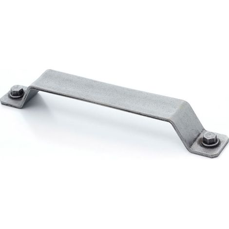 Poignée de porte coulissante en zamac entraxe 160 – Décor fer vieilli patiné – Pour meubles industriels – Metakor (1/2)