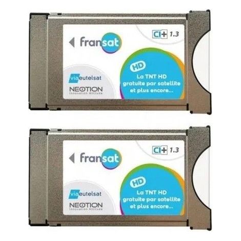Pack 2x MODULES PCMCIA FRANSAT CI+ Dernière Version 1.3 Carte PC7 Décodeur TV - Ready for 4K / UHD/ Full HD