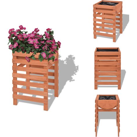 Jardinière 38 x 36 x 60 cm bois - Jardinier En Bois - Pot De Fleurs Extérieur - Jardinerie - Décoration Extérieure - Plante En Pots (1/5)