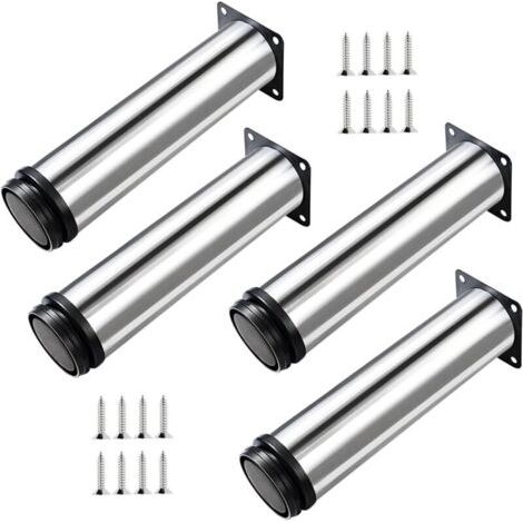 piedini regolabili per mobili - Metallo cromato - Altezza regolabile (Totale: 250 mm)