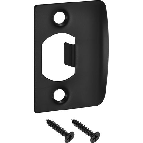 Plaque de Gâche de Porte D-Type 57x45mm Angle Droit, Noir (1/5)